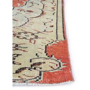 Tapis en laine vintage 9x12 rouge et orange, noué à la main, motif médaillon, pour usage domestique, salon ou couloir, modèle Pae-2909 - Product Image 4