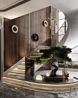 2025 personnalisable en bois massif pliant verre marbre escalier métal rampe nouvelles tendances faisceau central Guangdong Foshan usine