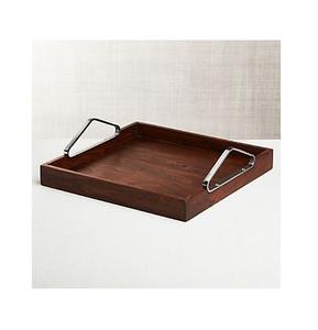 Merveilleux design vaisselle plateau de service alimentaire plateau en bois de qualité de luxe avec poignée en métal pour les fêtes plateau de service - Product Image 4