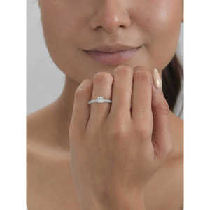 แหวนเพชรสำหรับผู้หญิง1กะรัตประดับเพชรเม็ดเดี่ยว - Product Image 3