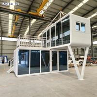 Cabine de luxe 20 pieds à double couche, maison préfabriquée intégrée, conteneur préfabriqué adapté au bureau ou à l'habitation