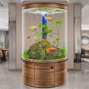 <span class=keywords><strong>Acquario</strong></span> Cilindrico in Vetro Personalizzato da 300-900L con Filtro a Fondo Integrato, Mobiletto Rotondo <span class=keywords><strong>per</strong></span> <span class=keywords><strong>Acquario</strong></span> <span class=keywords><strong>per</strong></span> Casa e Ufficio - Product Image 4