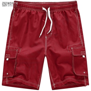 กางเกงขาสั้นผ้าโพลีเอสเตอร์/ ผ้าฝ้ายหลายกระเป๋าแห้งเร็วสวมใส่สบายสำหรับผู้ชาย - Product Image 4