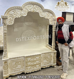 Diseños Elegantes de Templos para el Hogar, Precios de Fábrica, Tradicional y Moderno Mandir de Pooja Marrón Pulido, Madera de Teca Sólida India Personalizable - Product Image 2