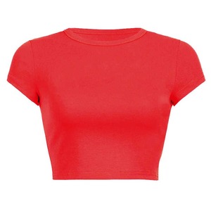 T-shirts respirants à vendre Offre Spéciale femmes haut court t-shirts unis pour la salle de sport et vêtements décontractés haut à manches courtes - Product Image 4
