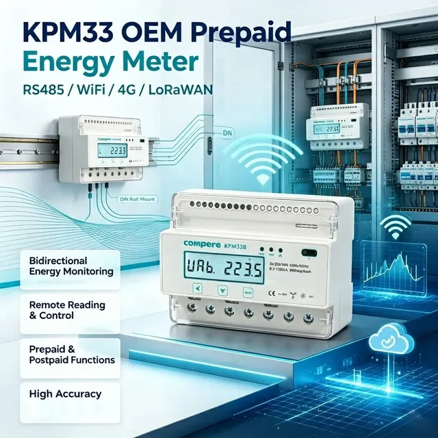 WiFi MQTT Remote Control Iot Based Smart Energy Meter Prepaid 3 Phase Electricity Meter