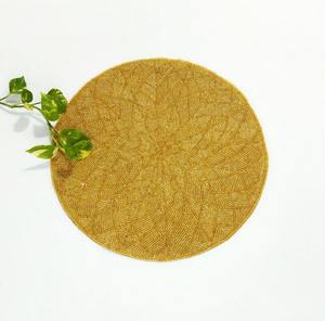 Luxury Round Shaped Embroidery Sparkle Brown Bead Eco-Friendly <b>Placemat</b> for Wedding Indoor <b>Dining</b> <b>Table</b> Home Hotel - Product Image 6