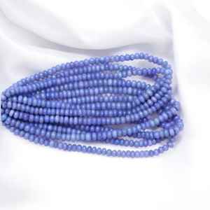 Venta al por mayor, suministro a granel de cuentas Rondelle lisas de ópalo azul Natural, cuentas de piedras preciosas sueltas de 7mm y 10mm para la fabricación de joyas India - Product Image 3