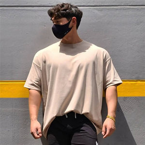 220gsm poliéster/Tela de lona de algodón de alta calidad antiarrugas transpirable de gran tamaño Casual hombres camiseta personalizable - Product Image 6