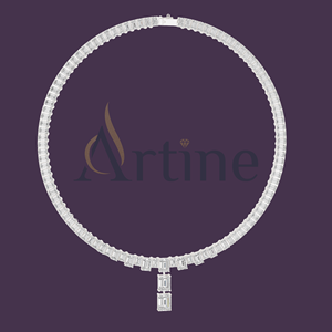 18k Round Cut Diamond Necklace Gift Jewelry for Her <b>Choker</b> Necklace For Women Square Diamond - Product Image 1