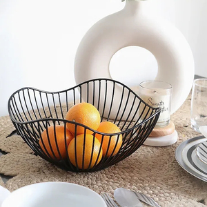 Cesta de frutas de alambre de Metal ecológica moderna, organizador de cuencos de almacenamiento barato para cocina, sala de estar, fábrica de almacenamiento de alimentos de hierro - Product Image 1