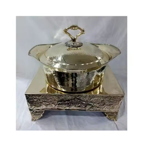 Calentador de comida para buffet de lujo, plato de frotamiento para fiesta de boda, plato para servir comida, calentador de Buffet, plato de frotamiento - Product Image 1