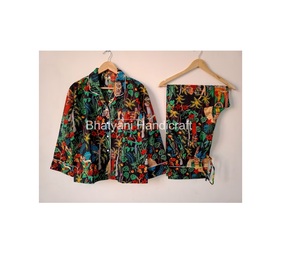 Hermoso Conjunto de pijama de algodón suave para mujer, traje de noche largo, ropa de dormir cómoda para verano y primavera, conjunto de PJ - Product Image 2