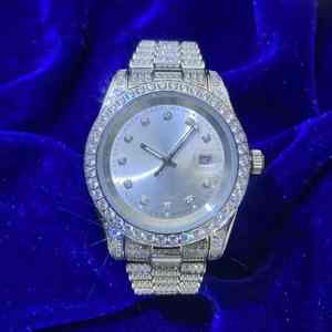 Montre en moissanite édition limitée antique, diamant, hommes femmes, luxe, mode, avec bracelet en acier inoxydable, mouvement à quartz, montre Rm - Product Image 2