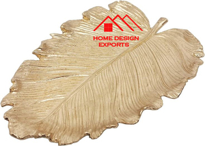 Trending Shape Decorative <b>Platter</b> for Wedding & Party Decorative Servings Hot Selling Gold Plated Aluminum Leaf <b>Platter</b> - Product Image 5