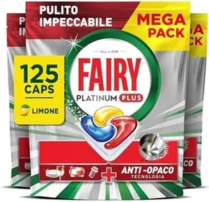 Fairy Platinum Plus Complete Dishwasher Tablets <b>Detergent</b>, 192 Capsules, Lemon, Anti-Opaque Technology, Against Grease - Product Image 2