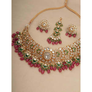 Conjunto de Collar de Novia con Moissanita Chapada en Oro Multicolor, Joyería Fina MO-S124 - Product Image 3