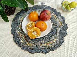 Handmade Luxury <b>Beaded</b> Charger for Dining Unique Holiday Decor; for Housewarming <b>Beaded</b> <b>Placemat</b> - Product Image 3