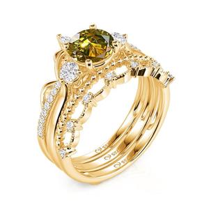 Jeulia <b>Crown</b> Interchangeable Three Stone Engagement <b>Ring</b> Set-Fine Jewelry - Product Image 3