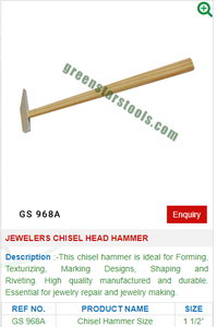 Martillo de cabeza de cincel GS 968A para joyeros, herramientas de joyería de plástico de acero inoxidable y madera, herramientas de molde y grabado - Product Image 2