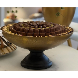 Attrayant bol en métal doré dessus de table bol à chocolat décoratif Dessert affichage bol à chocolat pour les mariages et les anniversaires - Product Image 2