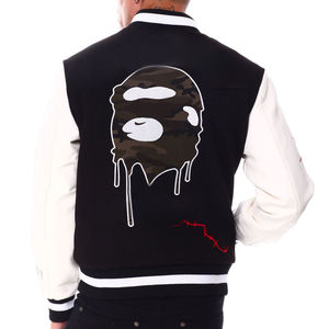 Dernier modèle de veste universitaire d'hiver pour homme, design tendance, surdimensionnée, avec garniture en fourrure de mouton, prix bas, patchs en cuir - Product Image 6