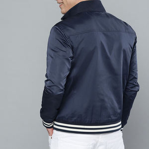 Custom Satin Street Style Varsity Bomber Baseball <b>Jacket</b> with Front Logo for Men - Product Image 3