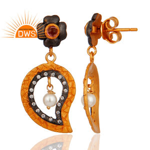 Handmade 18k Gold Plated Sterling Silver Pink Tourmaline Gemstone Drop Dangle Earrings Jewelry Manufacturer - Product Image 4