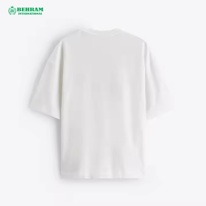 T-shirt pour homme 100% coton, qualité luxe, col rond côtelé, coupe oversize, manches classiques, écologique, respirant, streetwear, uni - Product Image 5