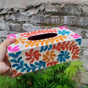 Porta Toallas de Papel Artesanal, Artesanía Vietnamita para Salones de Spa de Lujo y Decoración de Tocadores en Villas de Resort - Product Image 1