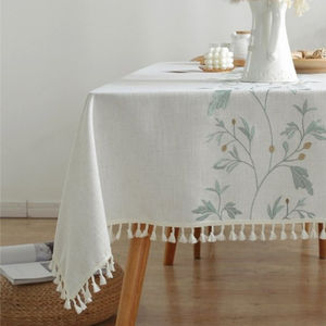 Premium 100% Cotton <b>Tablecloth</b> Rectangular Linen Cover for Dining Room Table Woven Technique for <b>Round</b> Oval Rectangle Tables - Product Image 1