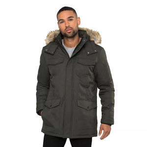 Veste parka de luxe pour homme en polyester/nylon avec capuche, doublure amovible, logo frontal, écologique et imperméable, vêtement d'extérieur d'hiver - Product Image 1