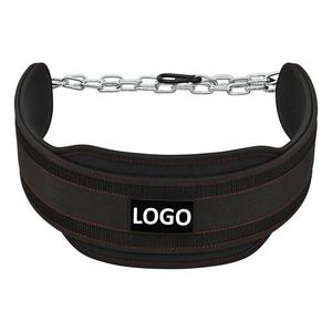Weightlifting Dipping <b>Belt</b> <b>With</b> Steel <b>Chain</b> Nylon Gym Fitness Exercise <b>Weighted</b> <b>Belt</b> Pull up Dip <b>Belt</b> <b>With</b> Custom Logo - Product Image 1