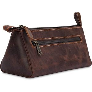 Cuero de búfalo genuino de la mejor calidad para neceser, estuche con cremallera, logotipo personalizado, accesorios de viaje, Moda para hombres y mujeres, cosméticos - Product Image 3