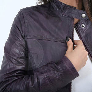 Chaqueta de cuero transpirable de punto de alta calidad 2025 para mujer Color personalizado 100% cuero - Product Image 5