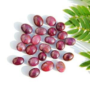 Cabujón de rubí de estrella Natural, piedra preciosa suelta, cristal curativo, rubí, Estrella sedosa, corindón, familia de cristal, lote de colgante de piedra de nacimiento de julio - Product Image 2