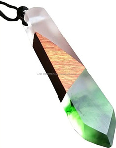 Colgante de madera de resina Comprar Valentineflos Exquisita madera hecha a mano y agua Azul Resina Constelaciones ocultas Absorbe la luz - Product Image 2