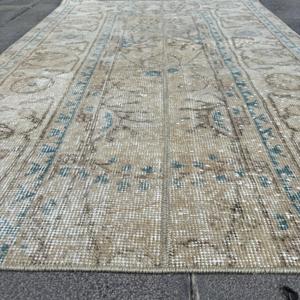 Vintage Rug, 2.8x4.5 ft Turkish Rug, <b>Brown</b> Oriental <b>Wool</b> Rug - Product Image 5