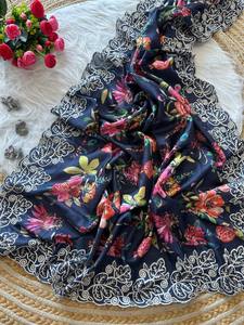 Hermoso diseñador indio, seda suave pura, hilo pesado, bordado, trabajo, estilo tradicional de alta calidad, ropa de fiesta de boda para mujer - Product Image 2