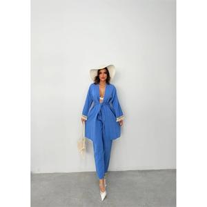 Conjunto de Kimono Azul ARM con Bikinis y Ropa de Playa con Flecos - Product Image 4