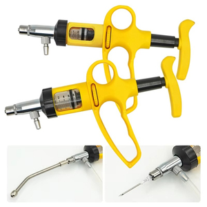 เข็มฉีดยาสัตวแพทย์ปรับได้5มล. 10มล. หัวฉีดวัคซีนแกะพลาสติกปืนฉีดน้ำสำหรับสัตวแพทย์ทนทานราคาไม่แพง - Product Image 5