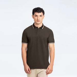 Camisa de golf transpirable de algodón con estampado bordado personalizado para hombre, ropa de golf con logotipo personalizado, Polo de algodón de alta calidad - Product Image 1
