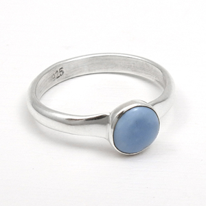 Haute qualité 925 argent Sterling naturel bleu opale pierre précieuse forme ronde Style ethnique fait à la main anneaux bohème bijoux fins OEM - Product Image 4