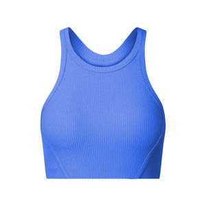 Logo High Round Neck Racerback Yoga <b>Vest</b> Backless Fitness Yoga <b>Bra</b> Ribbed Sports <b>Bra</b> for Women 2026 - Product Image 3