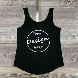 Custom Print Gym 100% Ringspun Combed Cotton Knitted <b>Tank</b> <b>Top</b> Blank Women's Fitted <b>Square</b> <b>Neck</b> Curved Hem Sleeveless Short - Product Image 4