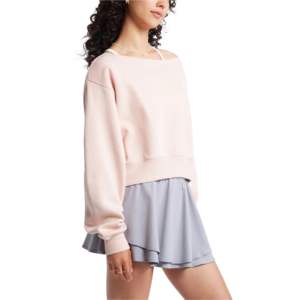 Sudadera de talla grande de mujer con cuello ancho y hombros descubiertos y manga larga personalizada - Product Image 2