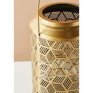 Bougeoir lanterne en or fait main écologique fantaisie avec conception de coupe en métal personnalisée pour la décoration intérieure et les mariages - Product Image 5