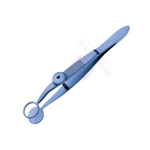 Pince ophtalmique Desmarres pour chalazion, en acier inoxydable, manuelle, 20 mm, avec plaque supérieure bleue, pour chirurgie des paupières - Product Image 3