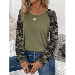 T-shirt imprimé à manches longues pour femme, tricot doux et flexible, style décontracté moderne, motif uni, confortable à porter, anti-froissement, séchage rapide - Product Image 4