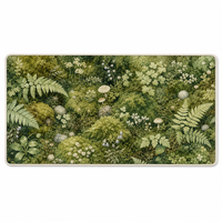 Tapis de souris de jeu style Mori, tapis de bureau, illustration botanique de mousse de fougère, RPET antidérapant, 800 x 400 x 3 mm